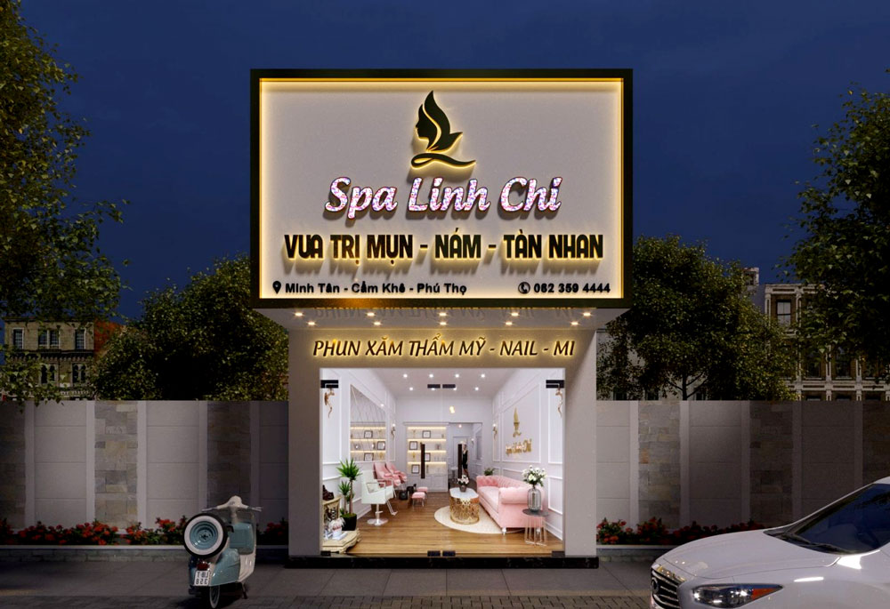 Bảng hiệu hộp đèn spa