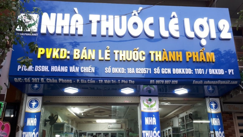 Hộp đèn chữ nổi kết hợp đèn quầy thuốc tây 